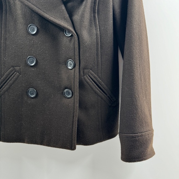 Old Navy Early 2000s Deep Brown Wool Pea Coat Size Small NWT - Picture 3 of 8